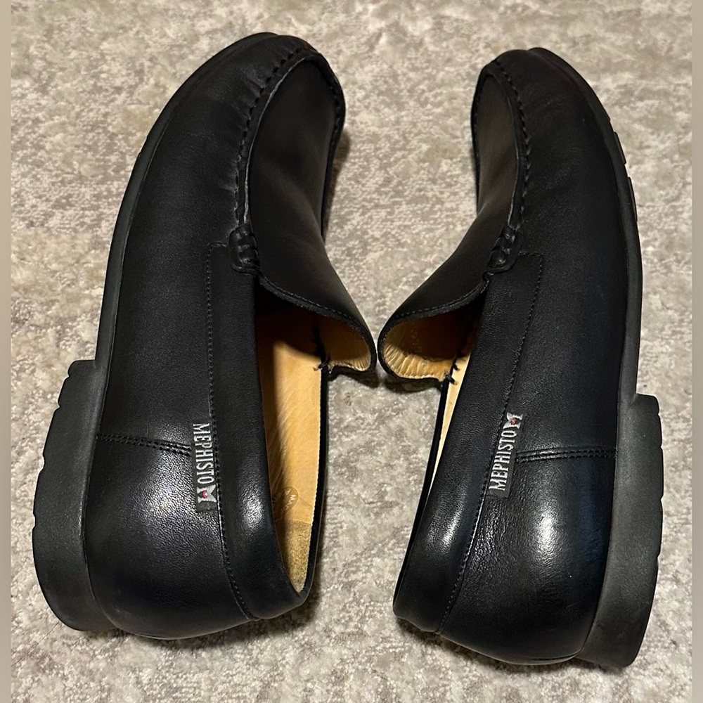 Men’s Mephisto Slip On Cool Air Loafers Black Genuine Leather Size 8 - Picture 7 of 8
